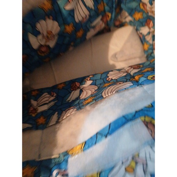 Handmade Quilted Angel Bag Blue 14x10 - Picture 7 of 7